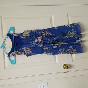 Girls Blue Sleeveless Summer Dress